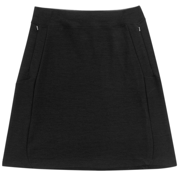 ibex Dresses & Skirts - Ibex Merino Wool Izzi A-Line Skirt Size XS Dark Brown Gray Stretchy Fall Winter